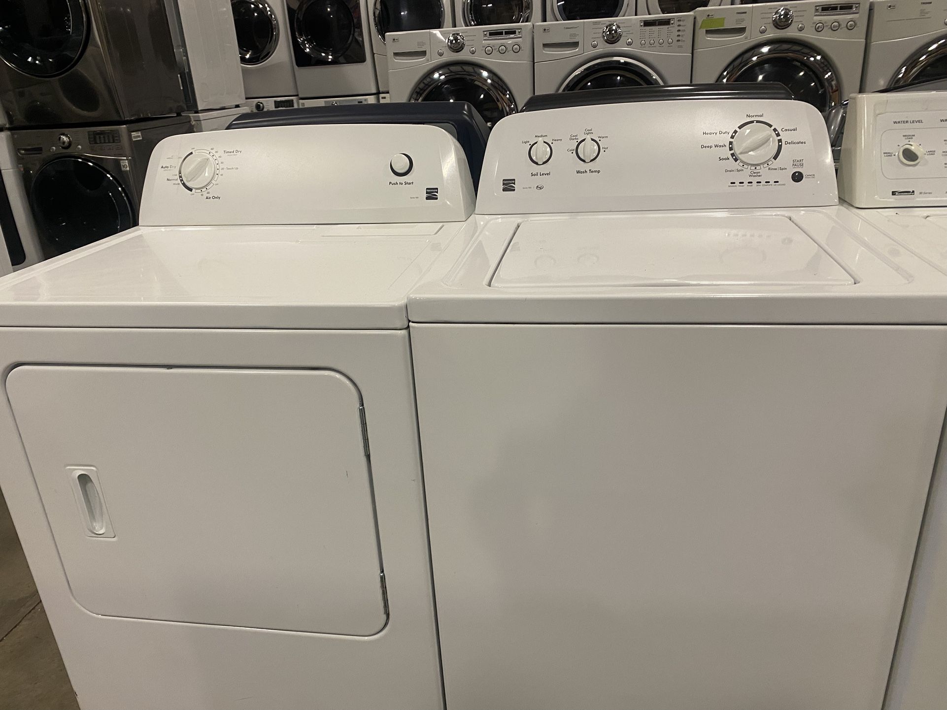KENMORE XL TOP LOAD ELECTRIC WASHER & DRYER SET WORKS LIKE NEW WARRANTY DELIVERY READβ¦
