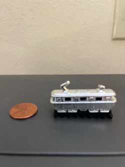Vintage 1950's Cracker Jack Hard Plastic Trolley Car with Track