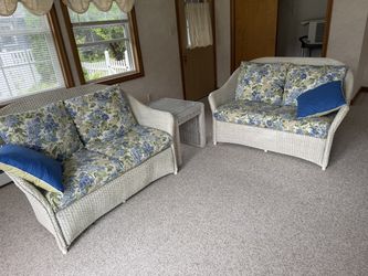 Wicker furniture set with dining set