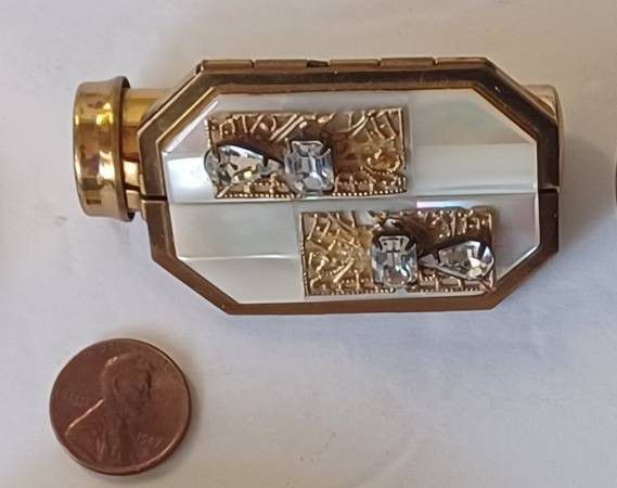 Jewelry Lipstick Case w/ Vanity Mirror Wiesner of Miami 1940's and 1950's