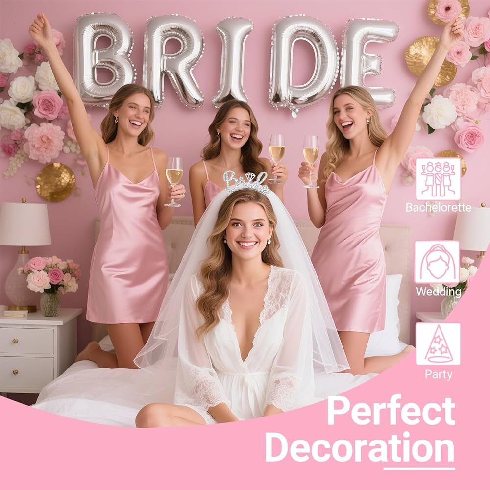 3Pcs Bride to Be Headband with Sash and Veil for Bachelorette Party or Bridal Shower