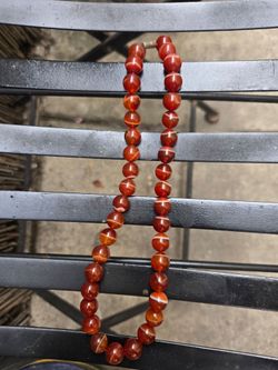 Genuine Stone bead Carnelian necklace 14 inch Culver City area