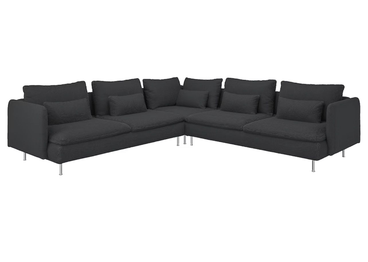 IKEA SODERHAMN 5-Seat Sectional Black Sofa