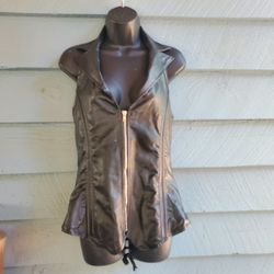 Leatherette Corset Moto Vest