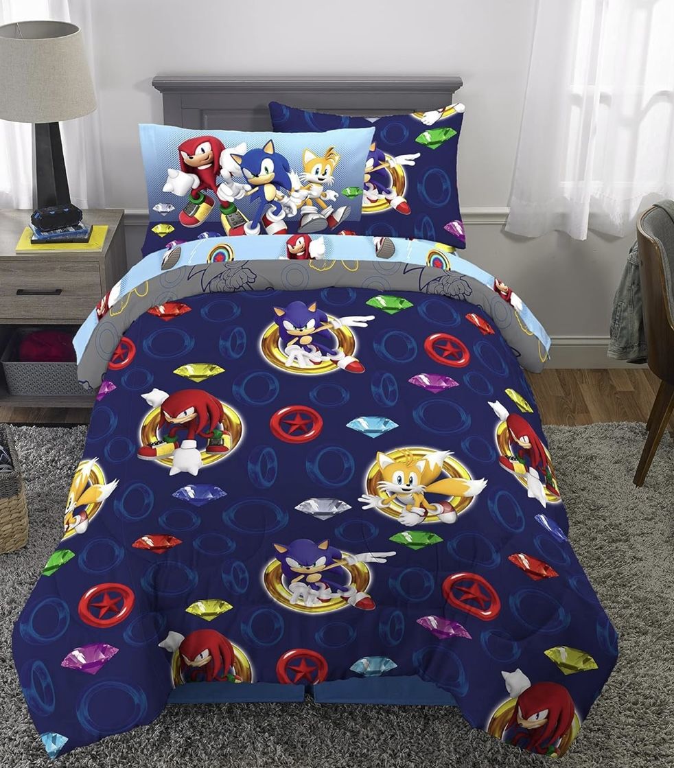 Sonic The Hedgehog 5 Piece Twin Comforter Set
