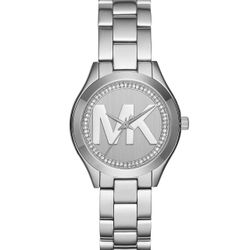 New Michael Kors MK3548 - Mini Slim Runway Silver Dial Ladies Watch New