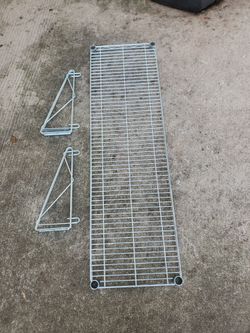 48"×14" STAINLESS STEEL WALL MOUNT WIRE SHELVES
