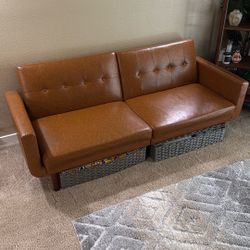 Brown/Faux Leather couch