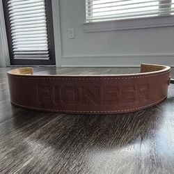 Pioneer Weight Lifting Belt 4" 13mm Brown Leather w/ Suede Inside V2 PAL Stock Lever