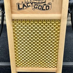 Vintage Lacy Gold Wash Board Cabinet by Columbus Wash Board Co.