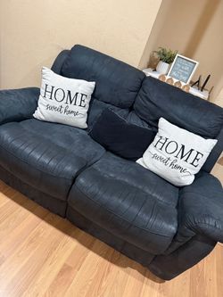 black Fabric Reclining Loveseat