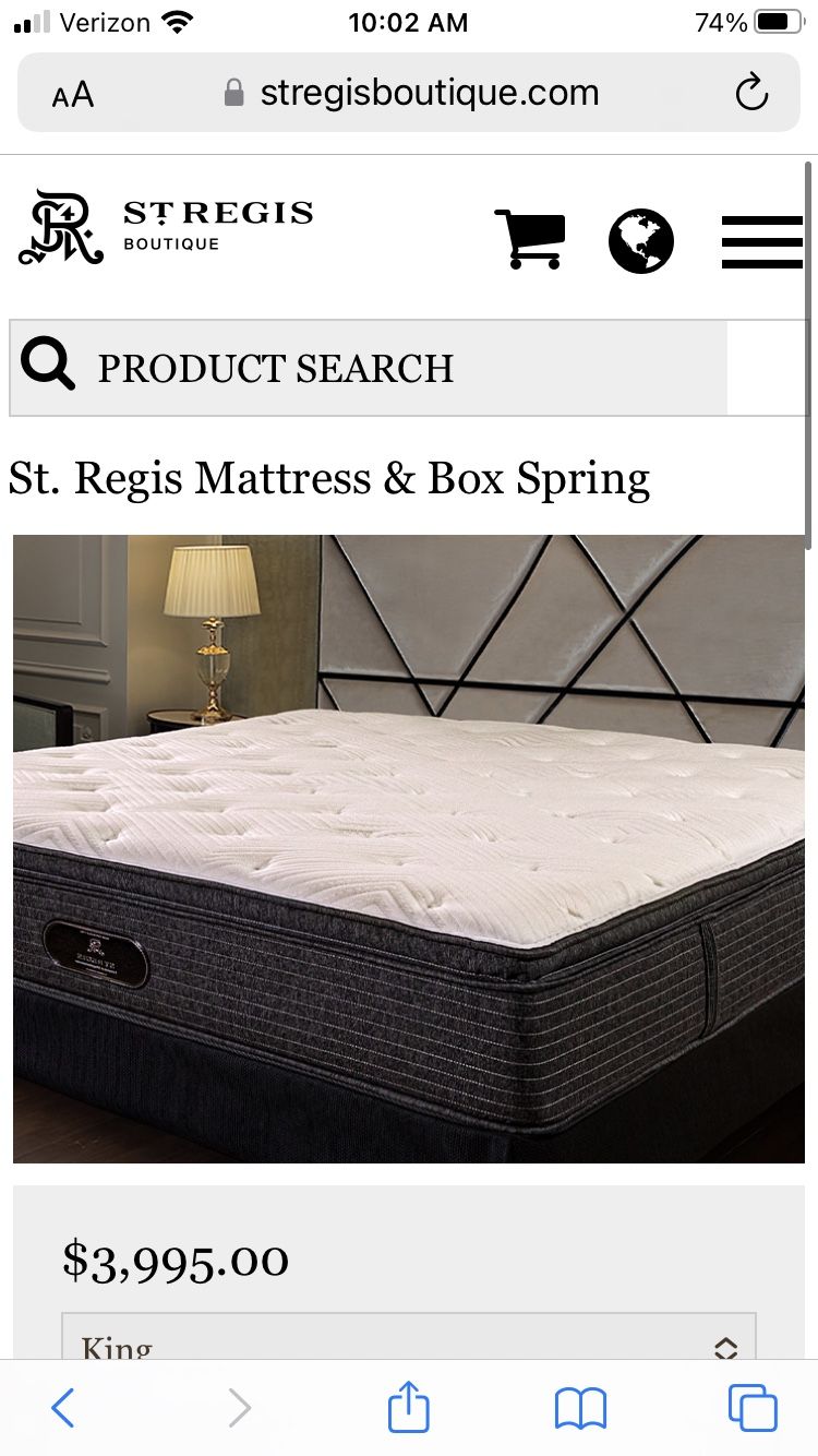 New King Simmons Beautyrest Black Hospitality Super PillowTop Mattress —-st. Regis Model