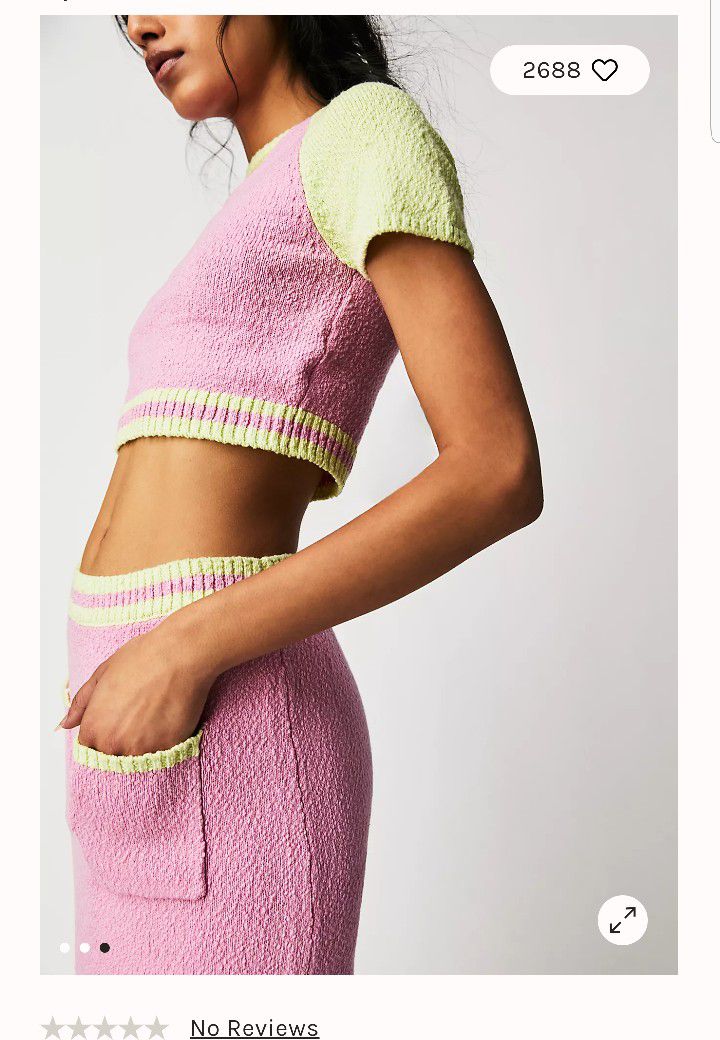 New Free People Sweater Skirt Set Size XL 