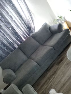 Gray Fabric 3-Seater Sofa