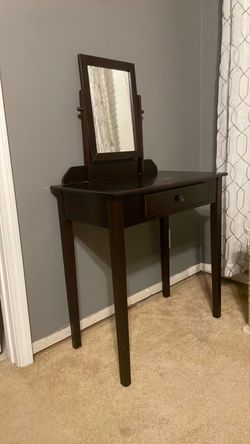 Dark wooden vanity