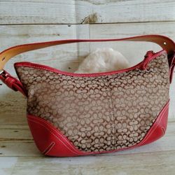 COACH One Shoulder Bag Signature Red 6351