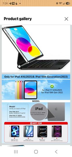Ipad 10th and 11th Generation Keyboard with Case