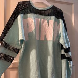 PINK  Pull Over Really Nice Aqua Color