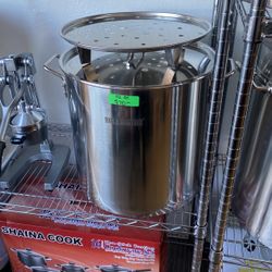 Olla grande de acero nueva De 52 Qts Con Vaporera
