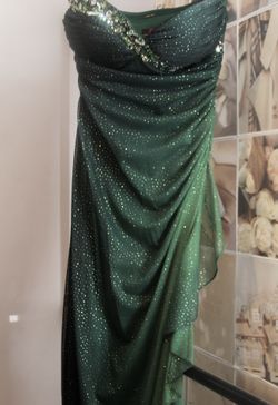 GORGEOUS SWEETHEART EMERALD GREEN OMBRÉ FORMAL DRESS