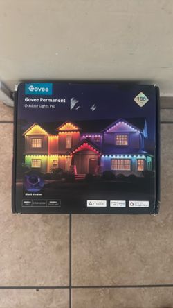 Govee Permanent Outdoor Lights Pro, 100ft with 60 RGBIC LED Lights for Daily and Accent Lighting, 75 Scene Modes for Outdoor Decor, IP67 Waterproof, W
