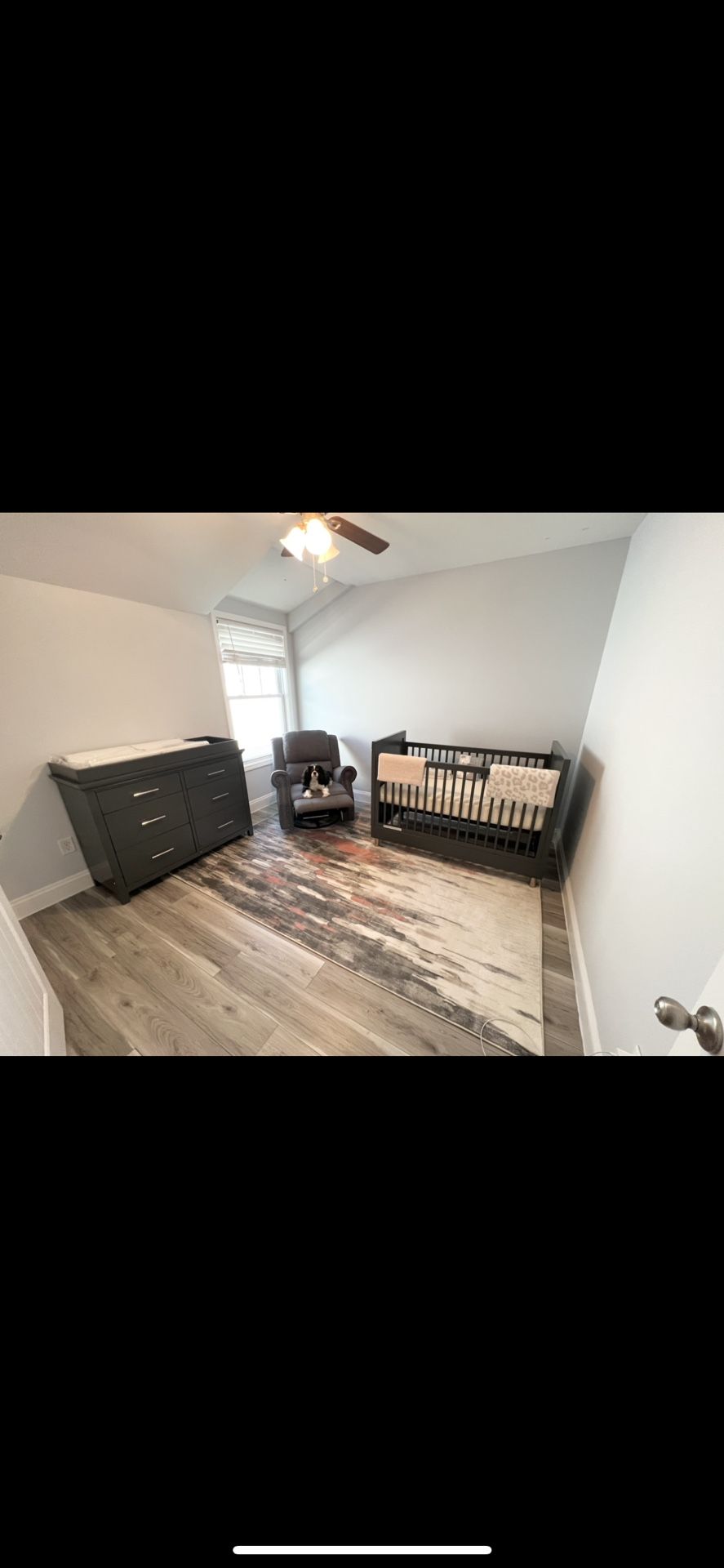 New Fully Assembled Nursery In Dark Gray