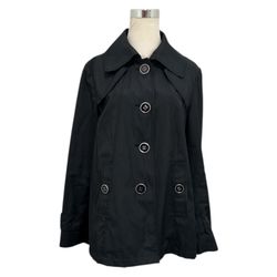 Guess Women's Black Rain Jacket Coat Pockets Size Large