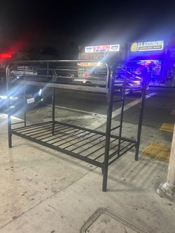 Metal twin size bunk bed