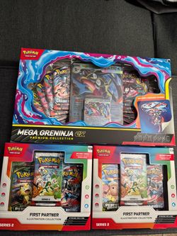 Pokémon TCG Sealed Collection Bundle – Mega Greninja ex + First Partner Series 2