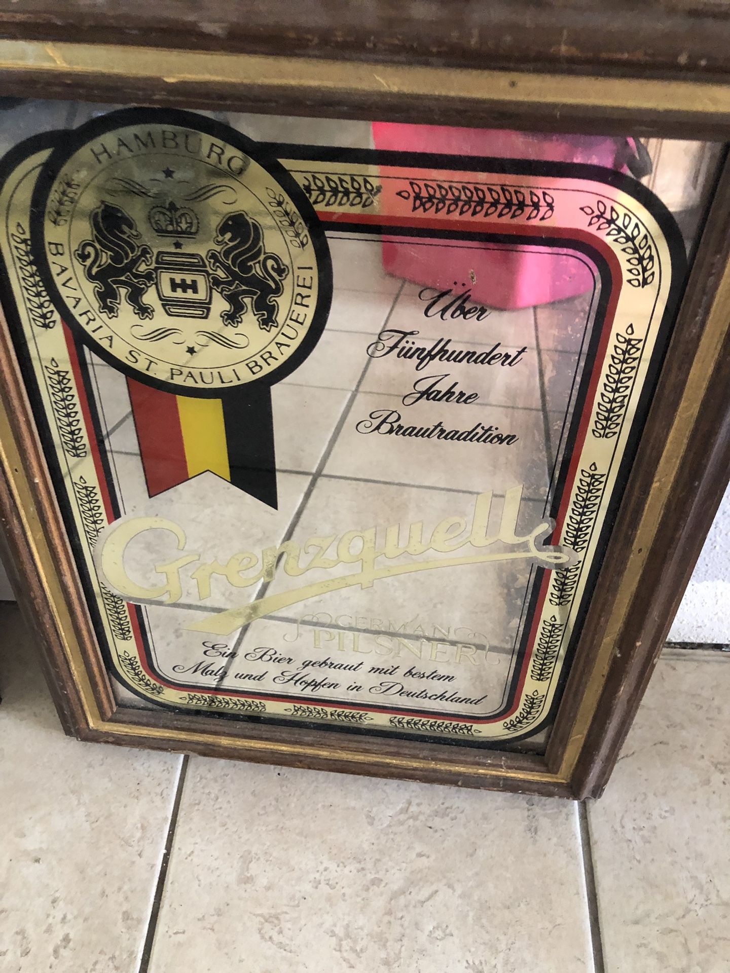 Vintage beer mirror