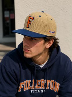 Cal State Fullerton Flat Bill Jute Snapback Hat