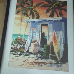 Surfing Beach Framed Photo