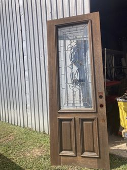 Antique 36”x96” solid wood door.