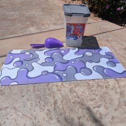 Pet  Food Dispenser And Waterproof Absorbent Pet  Mat 