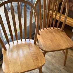 Arrow Back Oak dining chairs