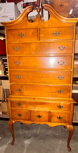 Vintage Georgian-style highboy dresser
