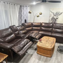 Electric All Leather Sectional 
