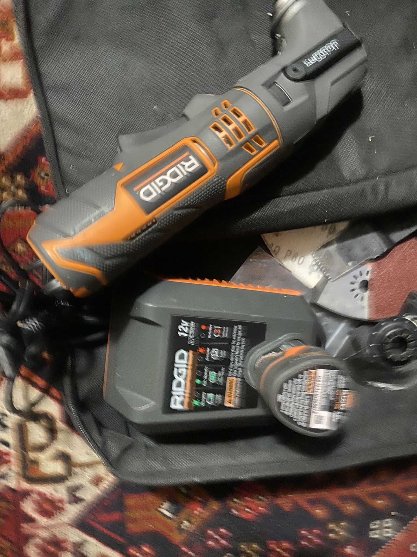 Ridgid Multitols Used And Charger Bag 