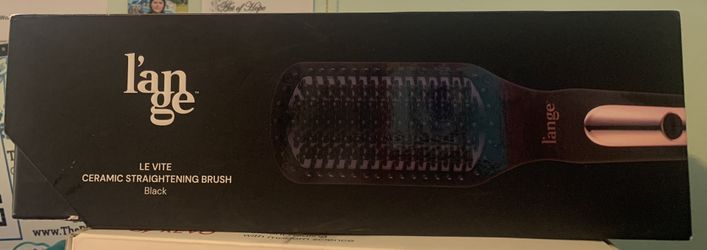 🌸 L’ange Le Vite Ceramic Straightening Brush – Black  Brand New • Open Box • Never Used