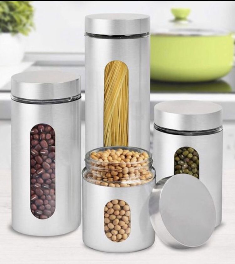 Stainless steel glass canisters