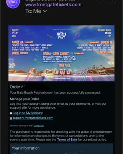 Baja Beach Festival 3 day GA ticket