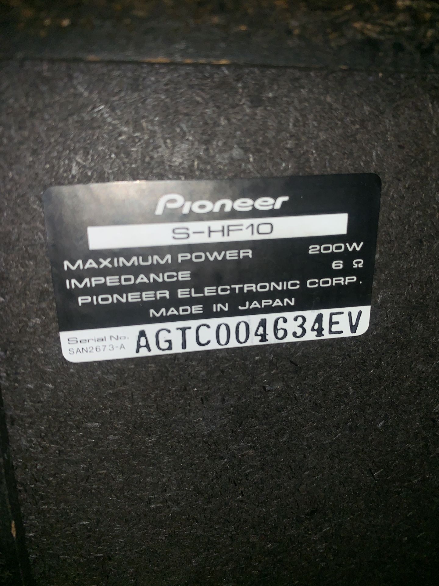 Pioneer Hi Tower Speakers S-HF10