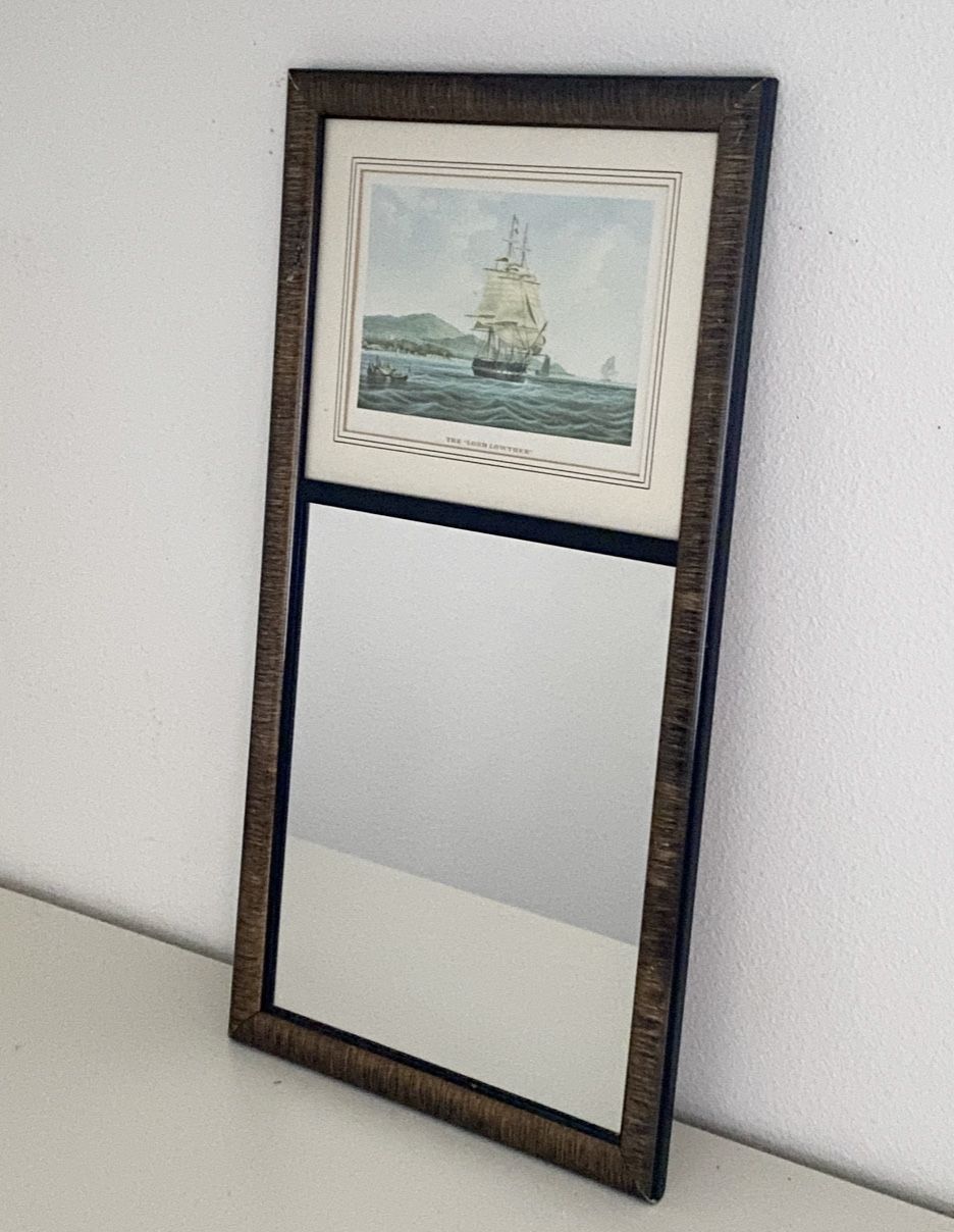 Vintage Framed The Lord Lowther Ship Maritime Litho Mirror
