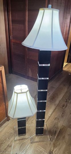Vintage Black and Lucite floor & table lamp