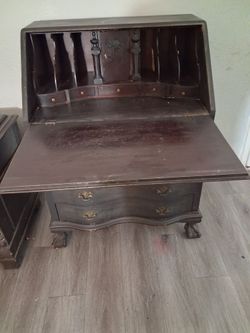 Antique Dark Wood Secretary Desk
