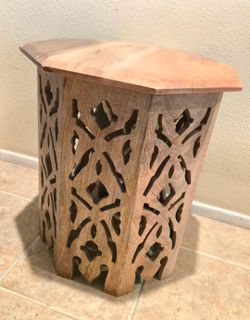 Handcrafted Octagonal beveled side table