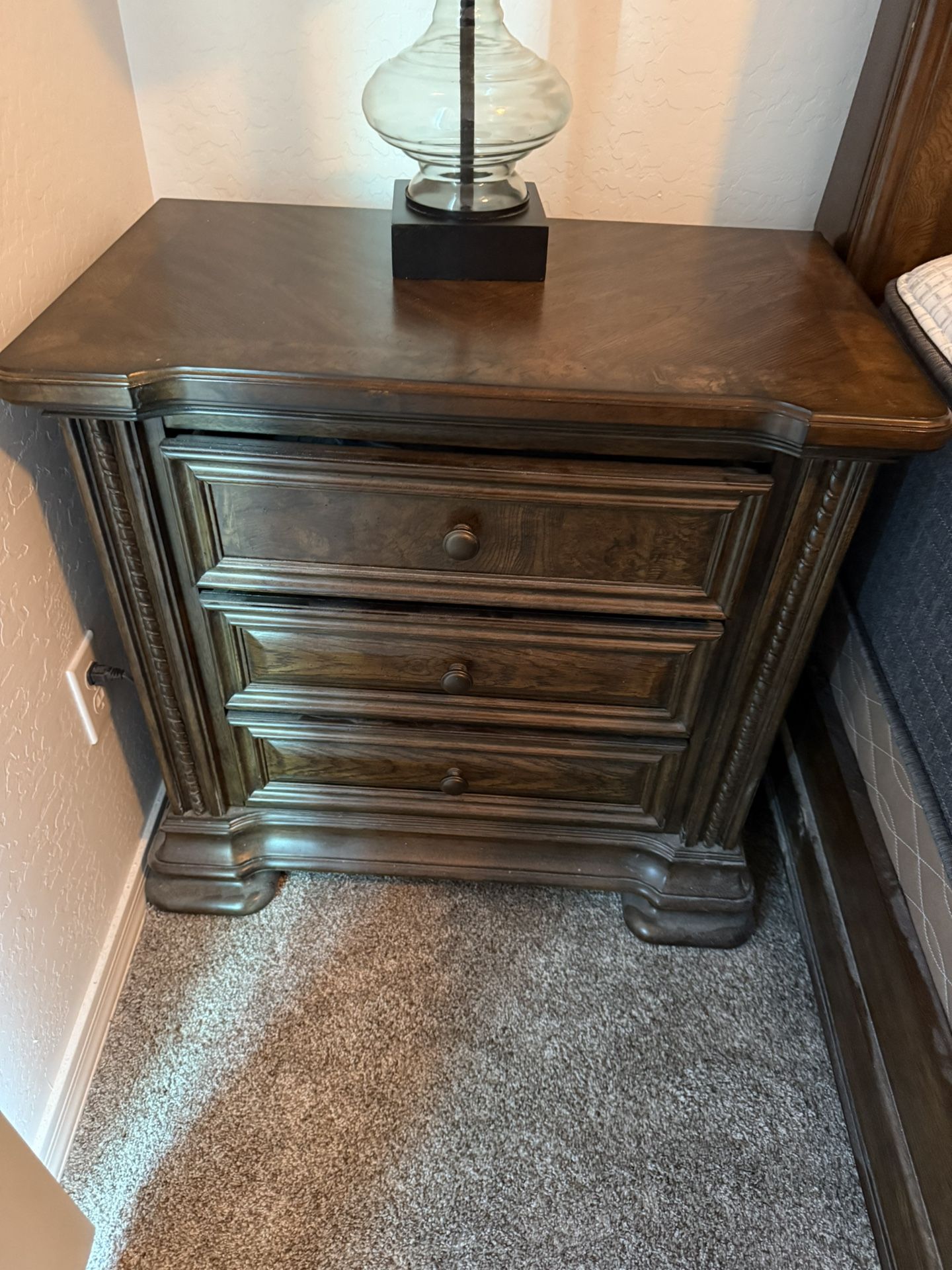 Two End Tables With Two Lamps