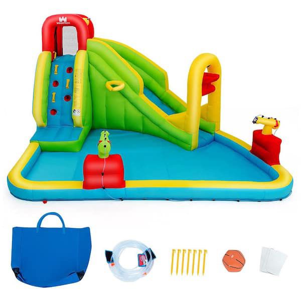 Multi-Color Inflatable Water Slide Kids Bounce House without Blower -