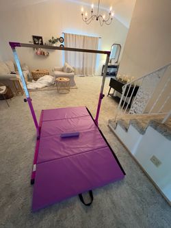 gymnastic bar and mat