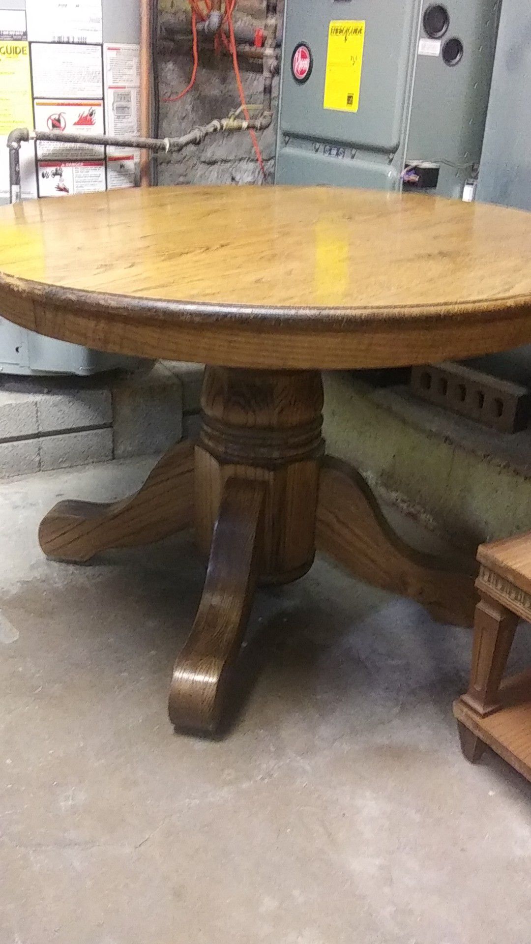Old vintage oak wood dinning room table